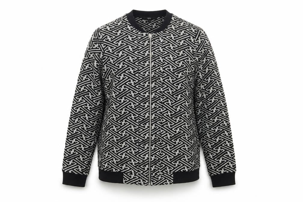 Next Womens Black Geometric  Jacket Coat Size 14