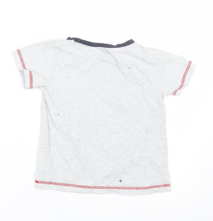 Back view of U essential boys’ grey basic t-shirt, size 4, years - dog