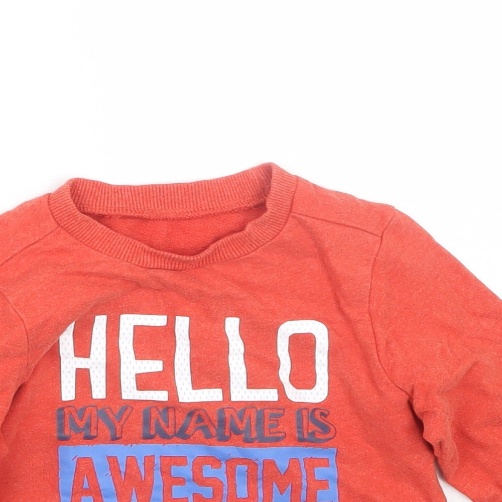 Mothercare Boys Red   Pullover Jumper Size 12-18 Months
