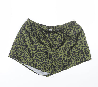 New Look Womens Green Animal Print  Sailor Shorts Size 12