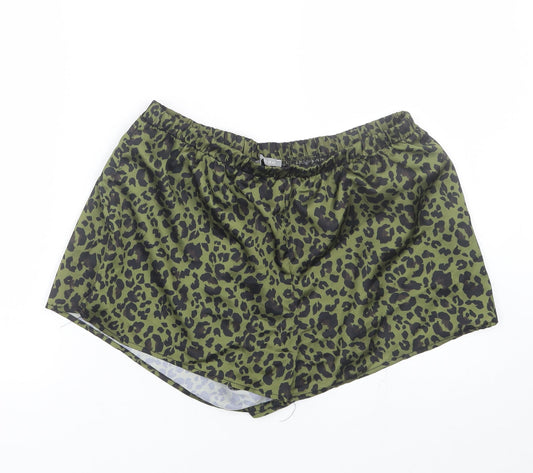 New Look Womens Green Animal Print  Sailor Shorts Size 12
