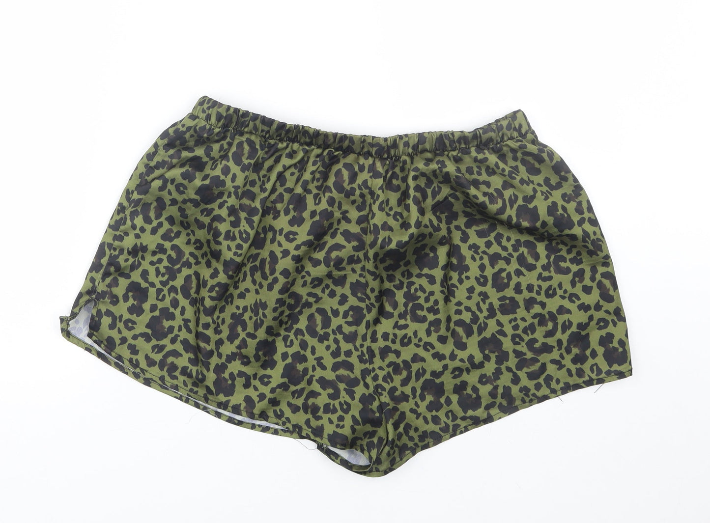 New Look Womens Green Animal Print  Sailor Shorts Size 12