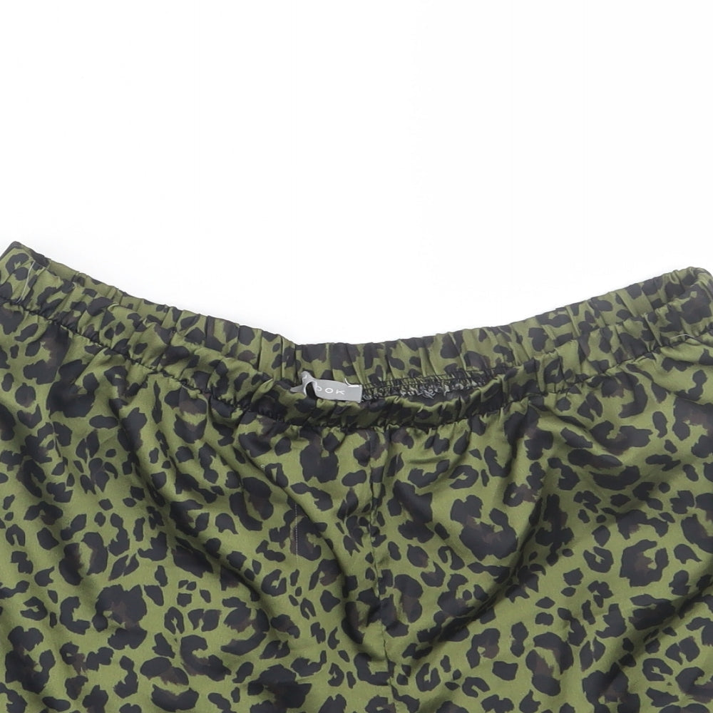 New Look Womens Green Animal Print  Sailor Shorts Size 12