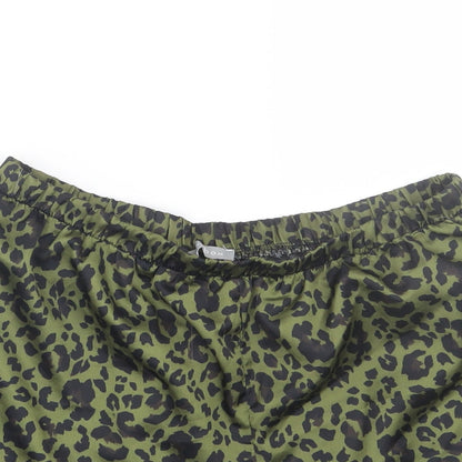 New Look Womens Green Animal Print  Sailor Shorts Size 12