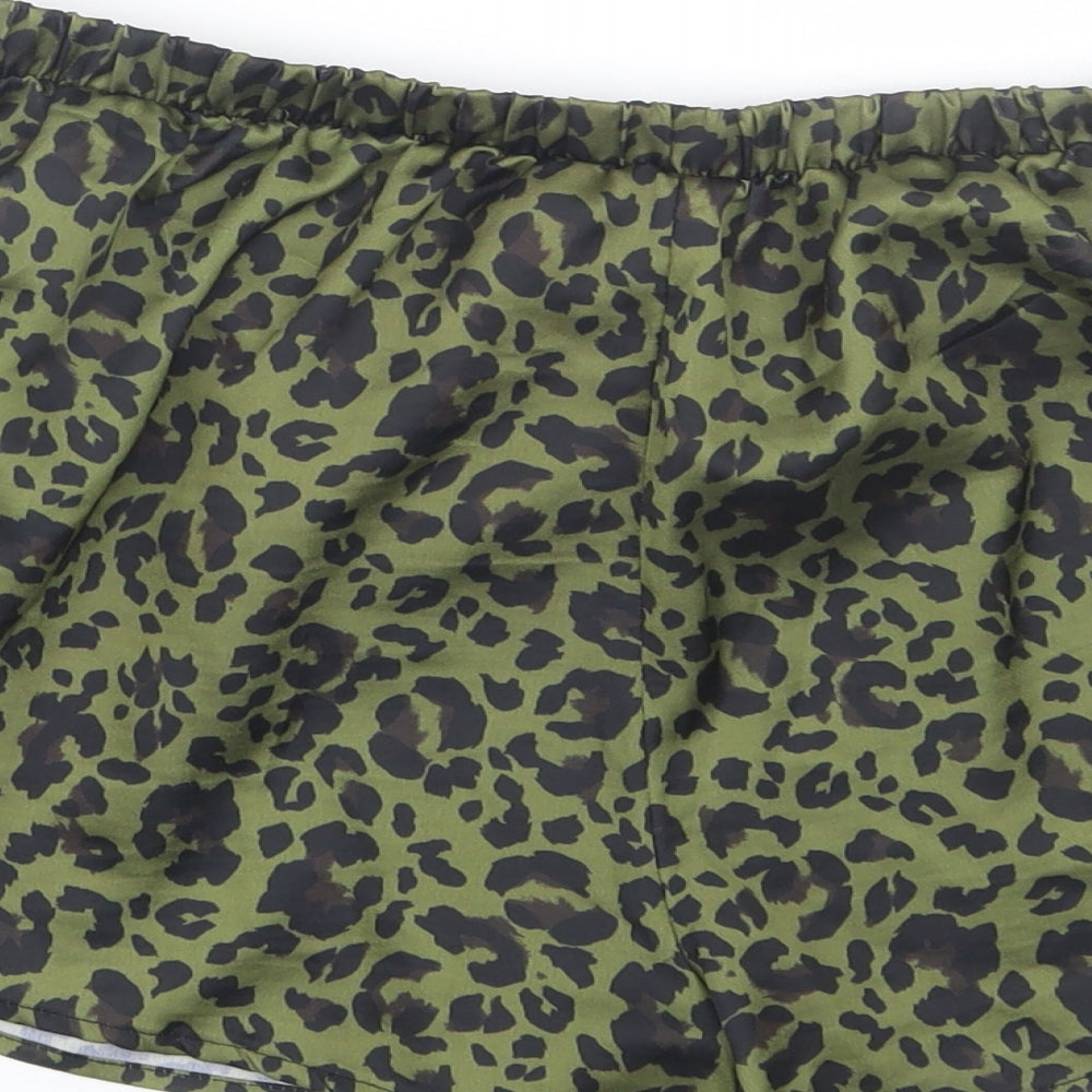 New Look Womens Green Animal Print  Sailor Shorts Size 12