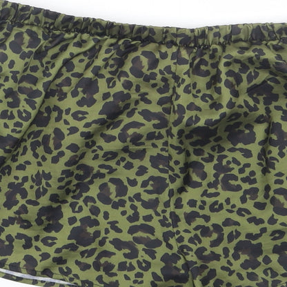 New Look Womens Green Animal Print  Sailor Shorts Size 12