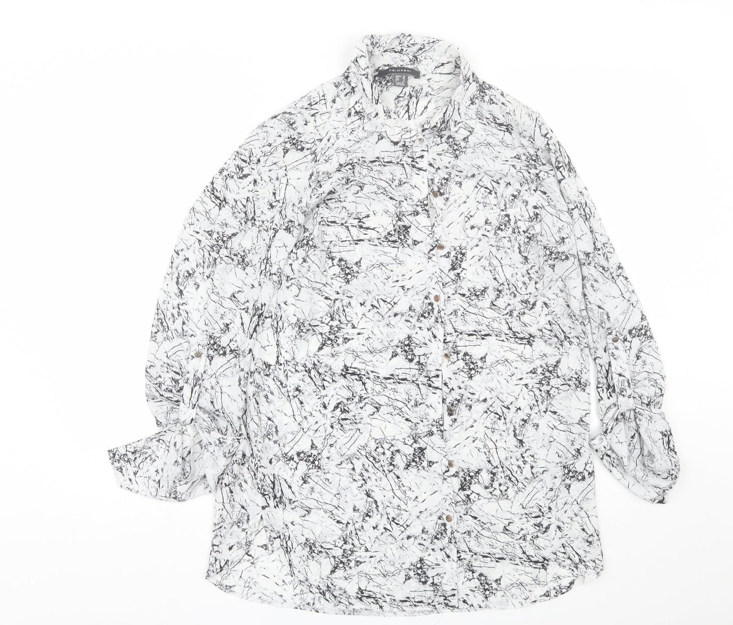 Primark Womens White   Basic Button-Up Size 10