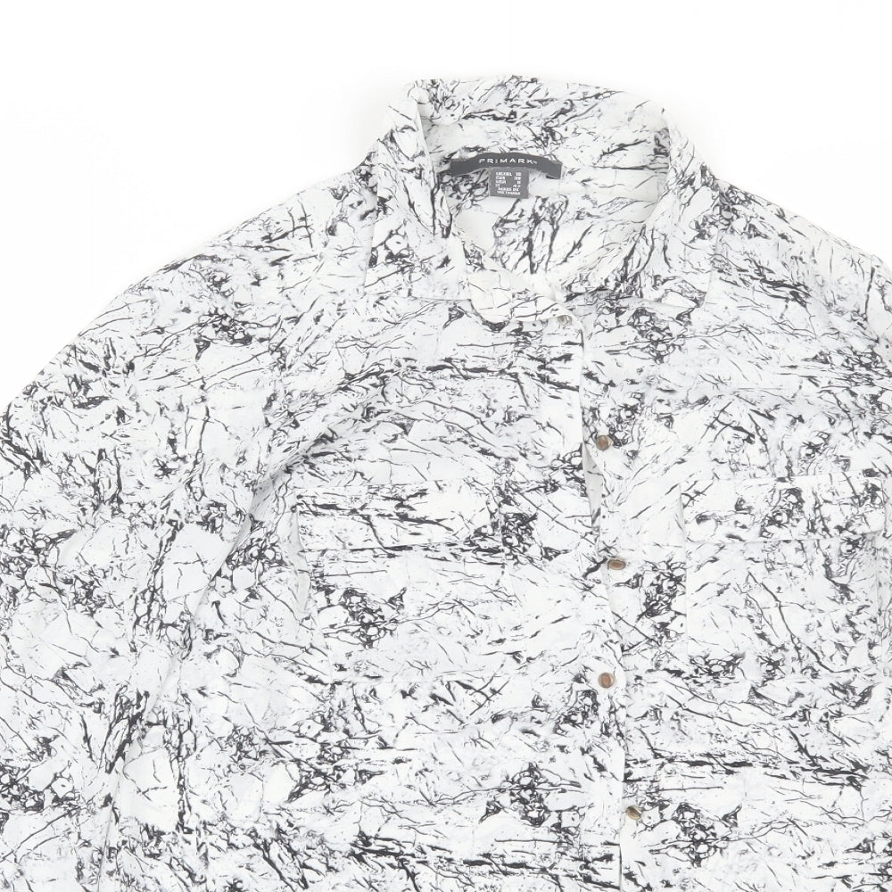 Primark Womens White   Basic Button-Up Size 10