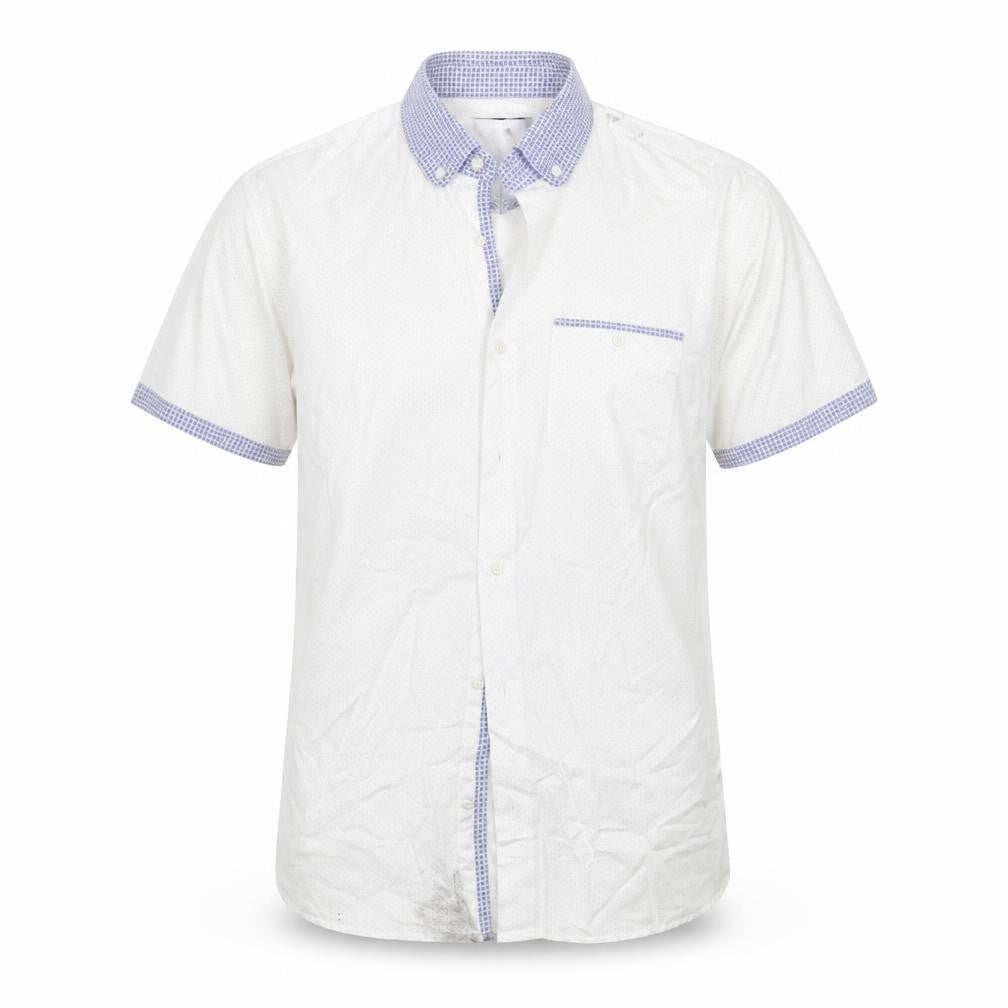 Mens UK Size M NEXT White  Button-Up Short Sleeve Casual Shirt