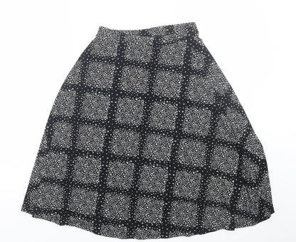 George Womens Black Check  Skater Skirt Size 10