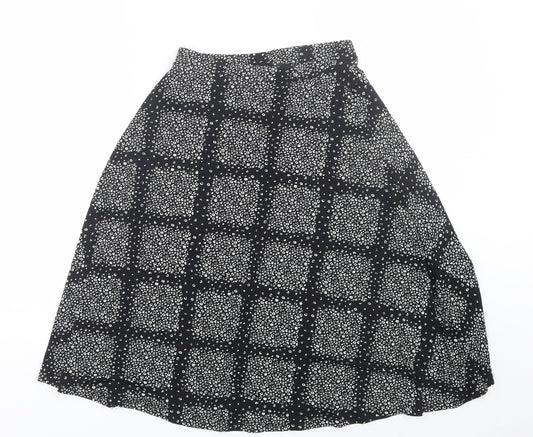 George Womens Black Check  Skater Skirt Size 10