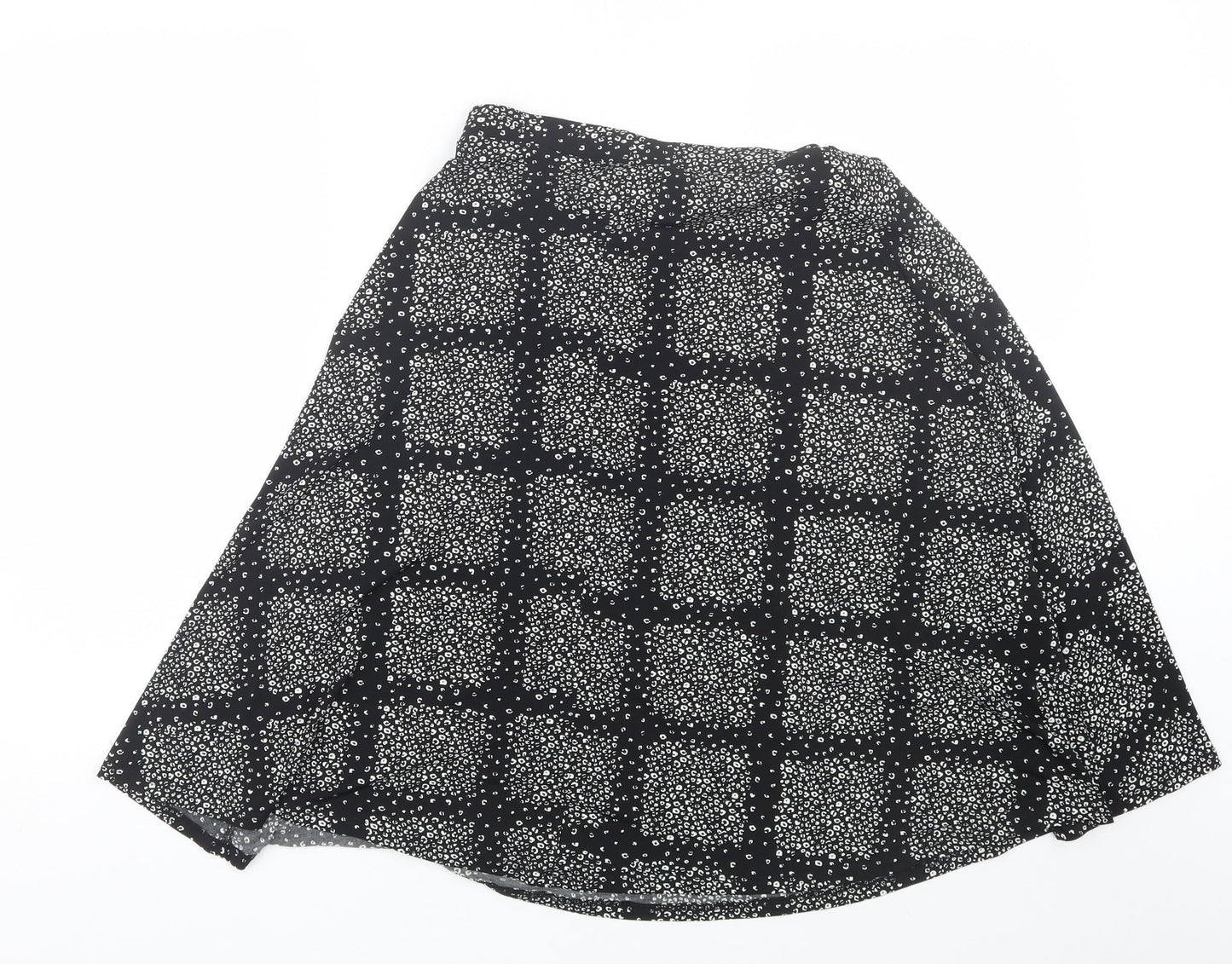 George Womens Black Check  Skater Skirt Size 10