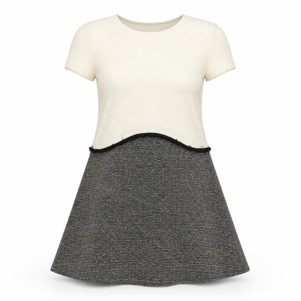 Front view of River Island women’s white t-shirt dress, size UK 8