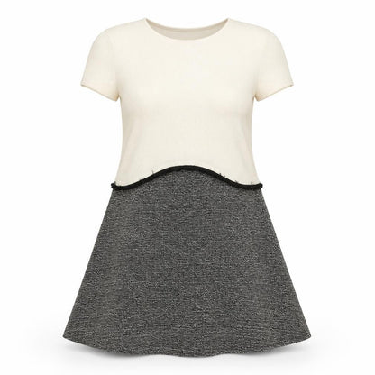 Front view of River Island women’s white t-shirt dress, size UK 8