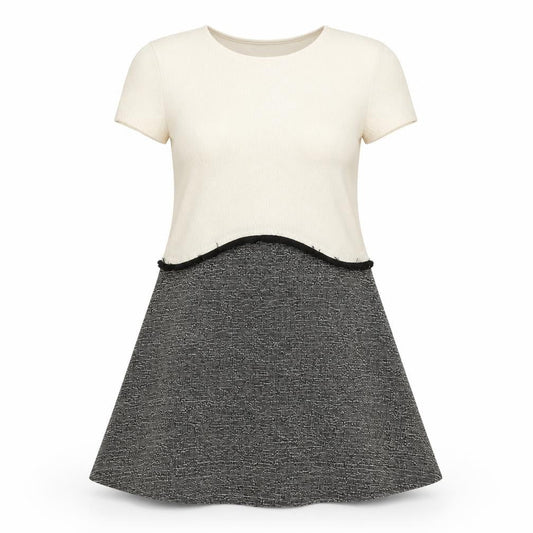 Front view of River Island women’s white t-shirt dress, size UK 8