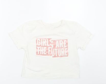Matalan Girls White   Basic T-Shirt Size 11 Years