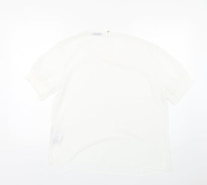 Pieces Womens White   Basic Blouse Size XL