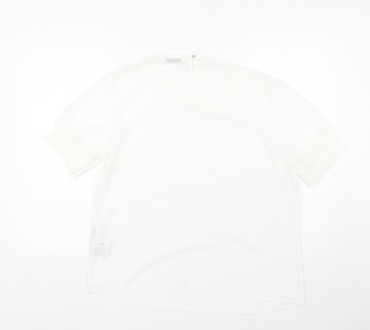 Pieces Womens White   Basic Blouse Size XL
