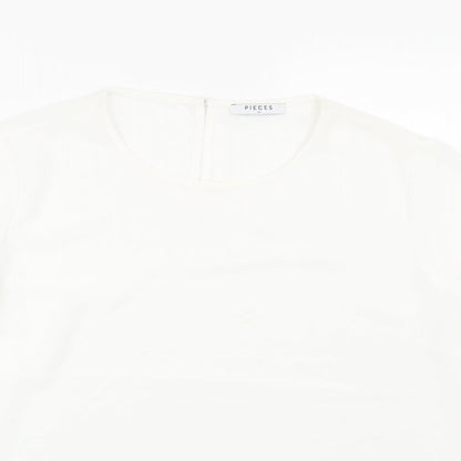 Pieces Womens White   Basic Blouse Size XL