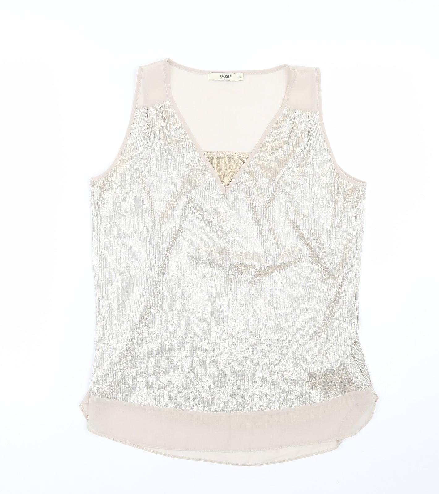 Womens UK Size XS Oasis Gold Basic Tank