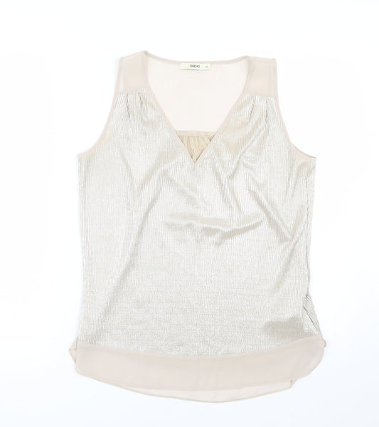 Womens UK Size XS Oasis Gold Basic Tank