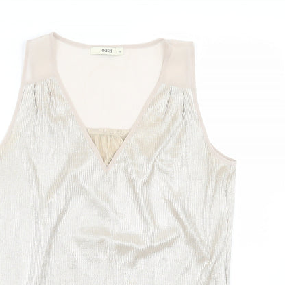 Womens UK Size XS Oasis Gold Basic Tank