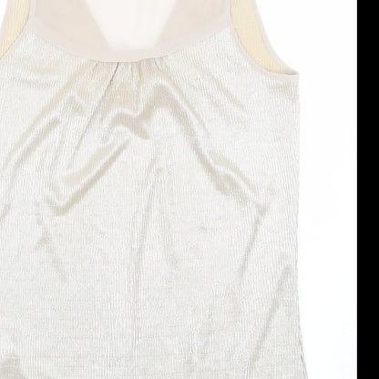 Womens UK Size XS Oasis Gold Basic Tank
