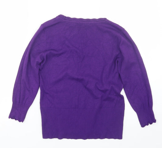 Linea Womens Purple   Pullover Jumper Size M