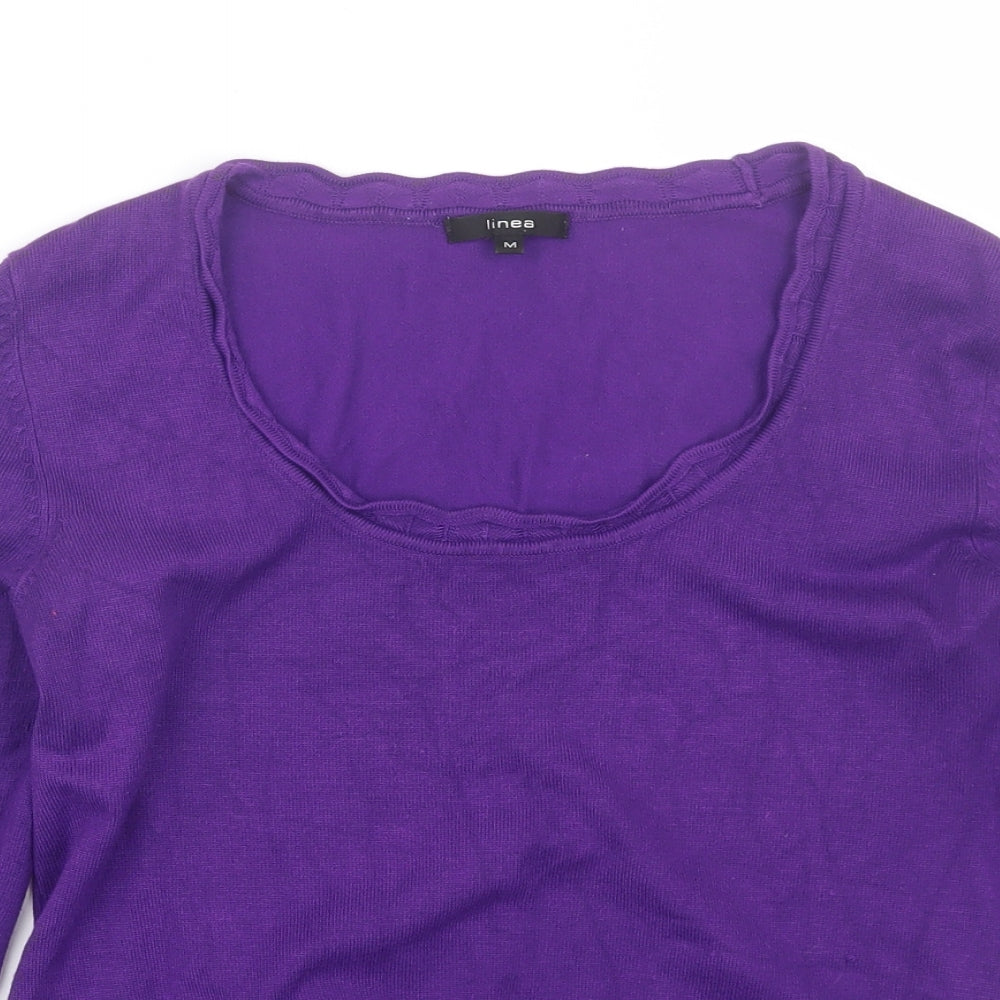 Womens UK Size M Linea Purple Pullover Jumper