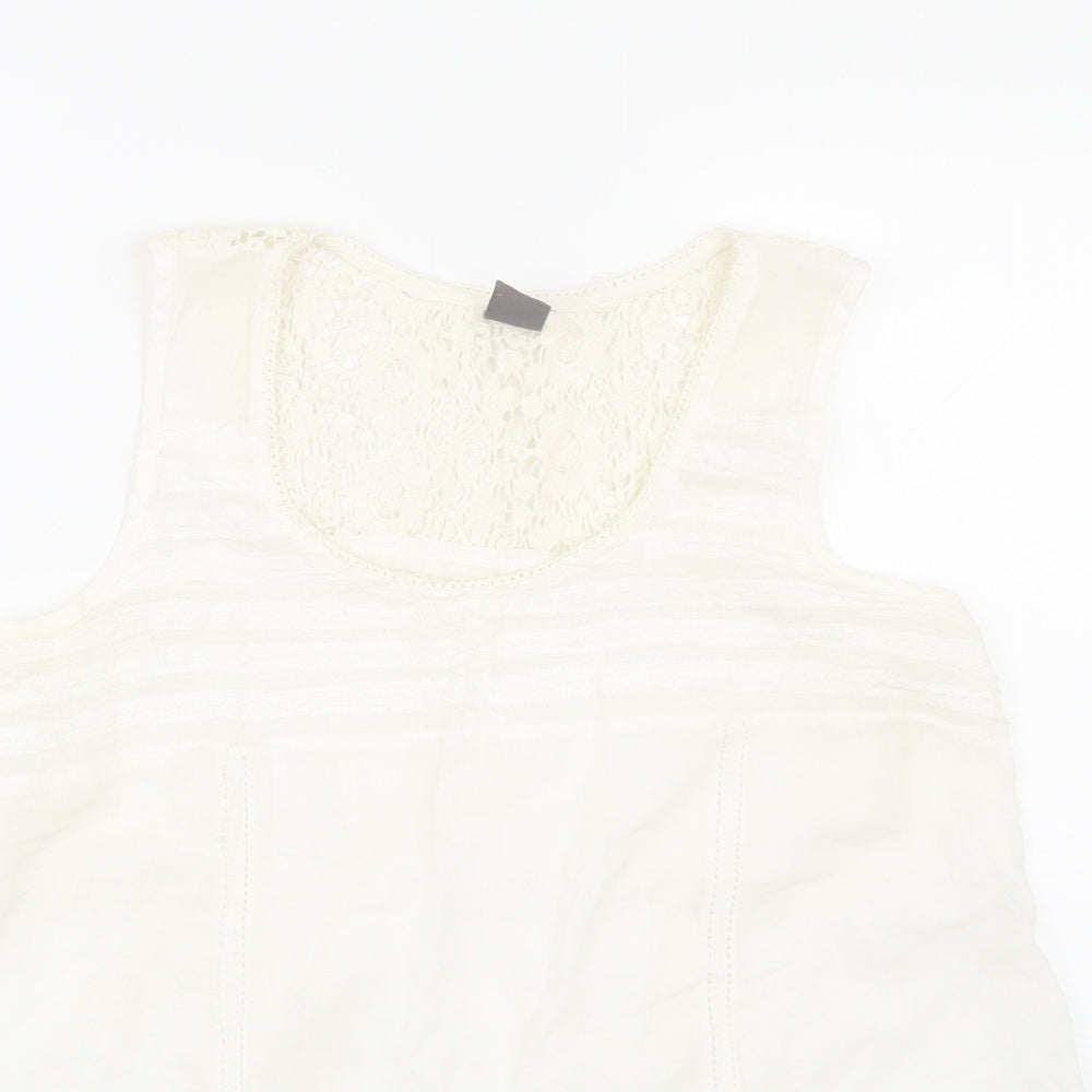 Womens UK Size M Vera Moda White Basic Tank