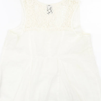 Womens UK Size M Vera Moda White Basic Tank