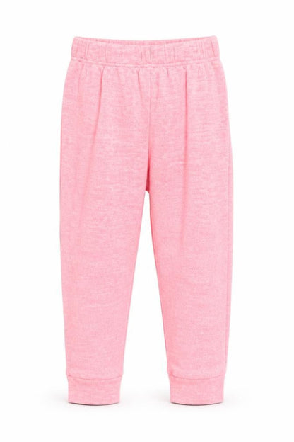 Front view of Matalan girls’ pink jegging trousers, size 9, months