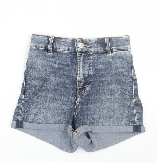 H&M Womens Blue  Denim Cut-Off Shorts Size 4