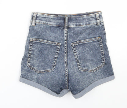 H&M Womens Blue  Denim Cut-Off Shorts Size 4