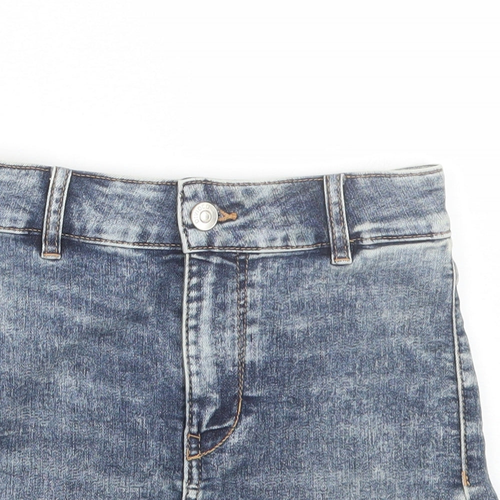 H&M Womens Blue  Denim Cut-Off Shorts Size 4