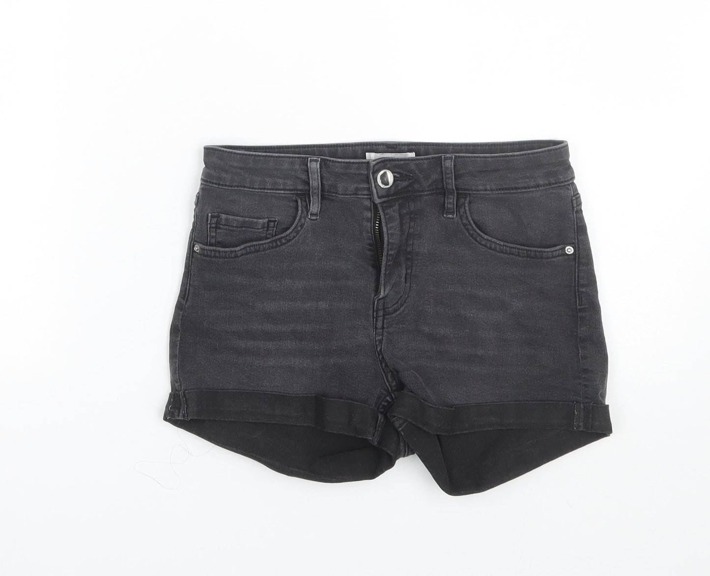 H&M Womens Black  Denim Cut-Off Shorts Size 4