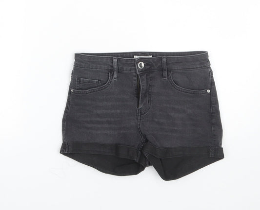 H&M Womens Black  Denim Cut-Off Shorts Size 4