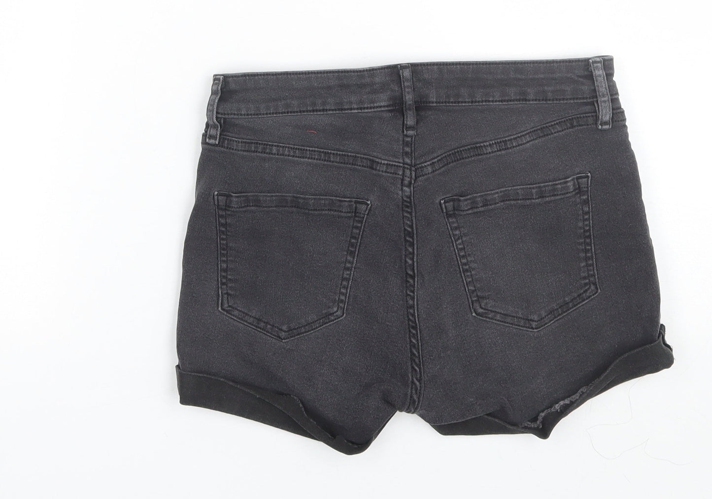 H&M Womens Black  Denim Cut-Off Shorts Size 4