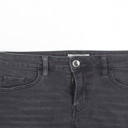 H&M Womens Black  Denim Cut-Off Shorts Size 4