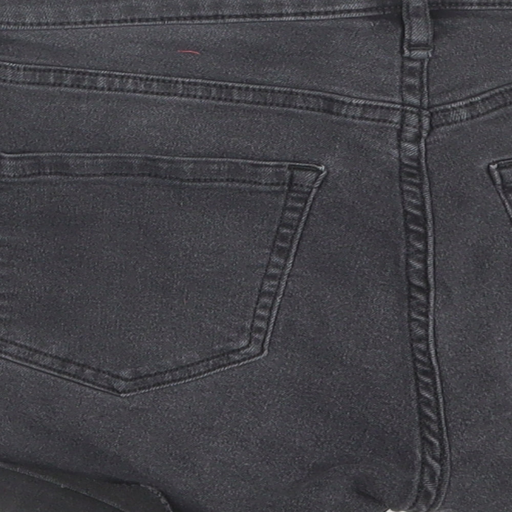 H&M Womens Black  Denim Cut-Off Shorts Size 4