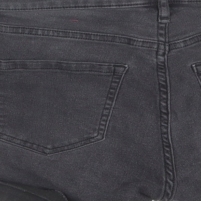 H&M Womens Black  Denim Cut-Off Shorts Size 4
