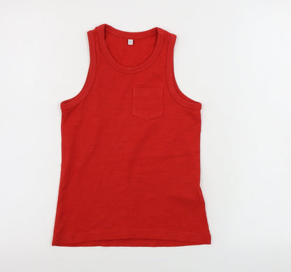 Additional front view of Marks & Spencer girls’ red basic tank, size 6-7, years