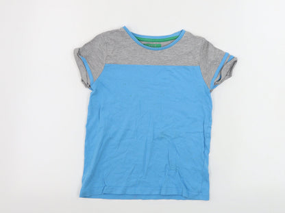 Additional front view of Marks & Spencer boys’ blue basic t-shirt, size 7, years