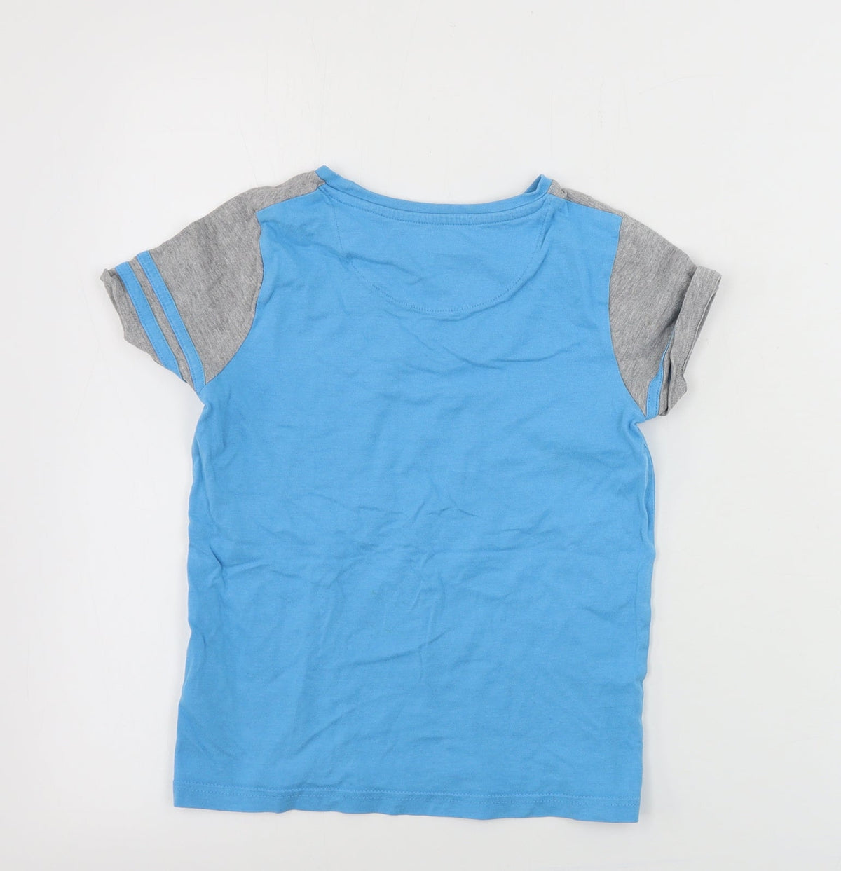 Back view of Marks & Spencer boys’ blue basic t-shirt, size 7, years