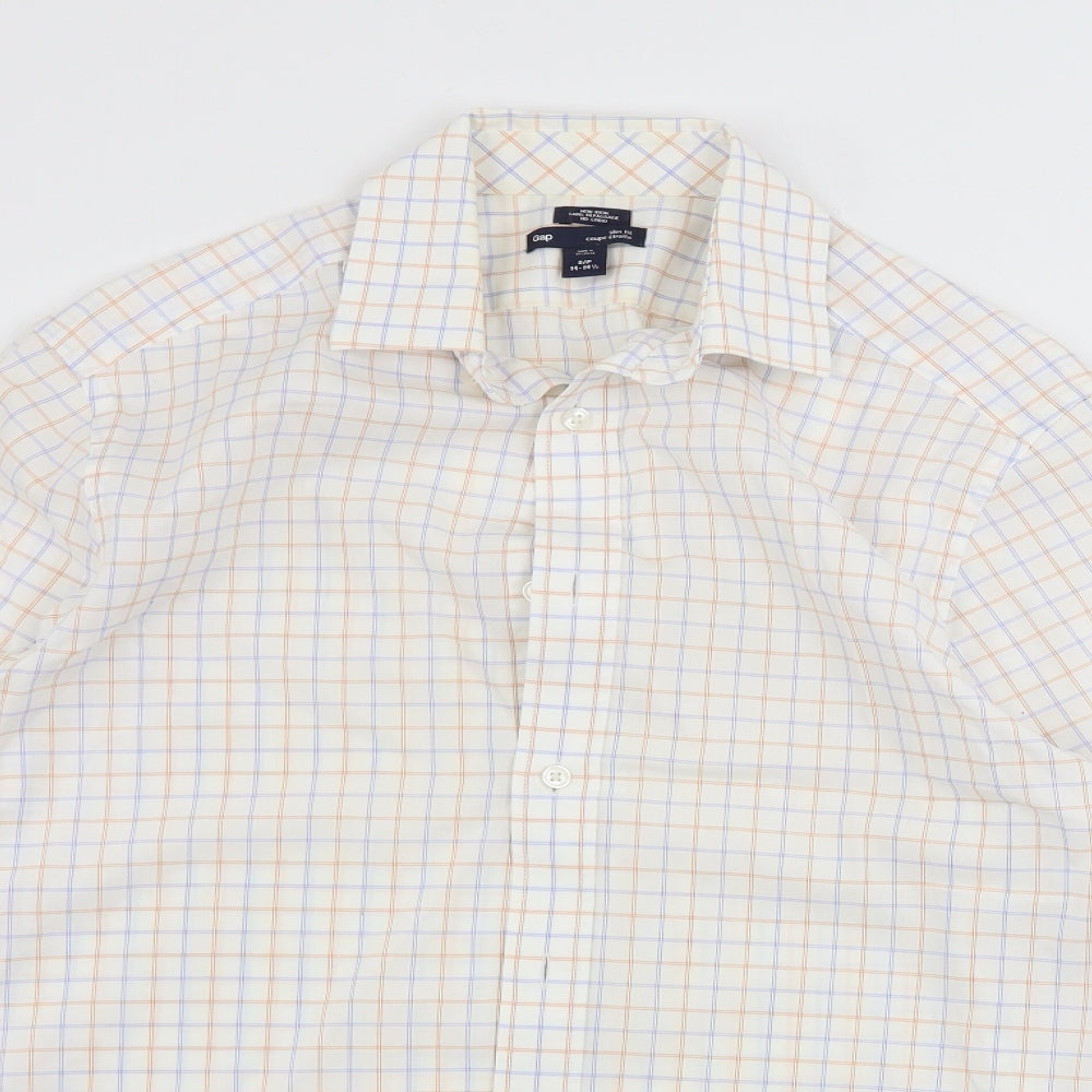 Mens UK Size S Gap White  Button-Up Long Sleeve Casual Shirt