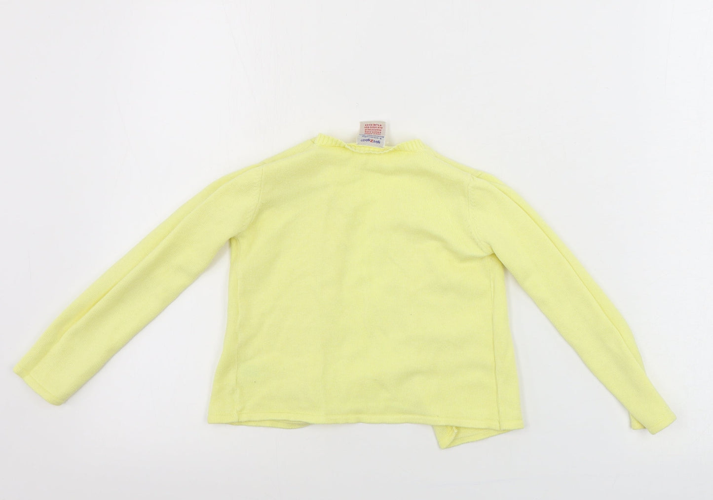 Girl 2 Girl  Girls Yellow Houndstooth  Cardigan Jumper Size 4-5 Years