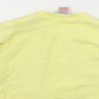 Girl 2 Girl  Girls Yellow Houndstooth  Cardigan Jumper Size 4-5 Years