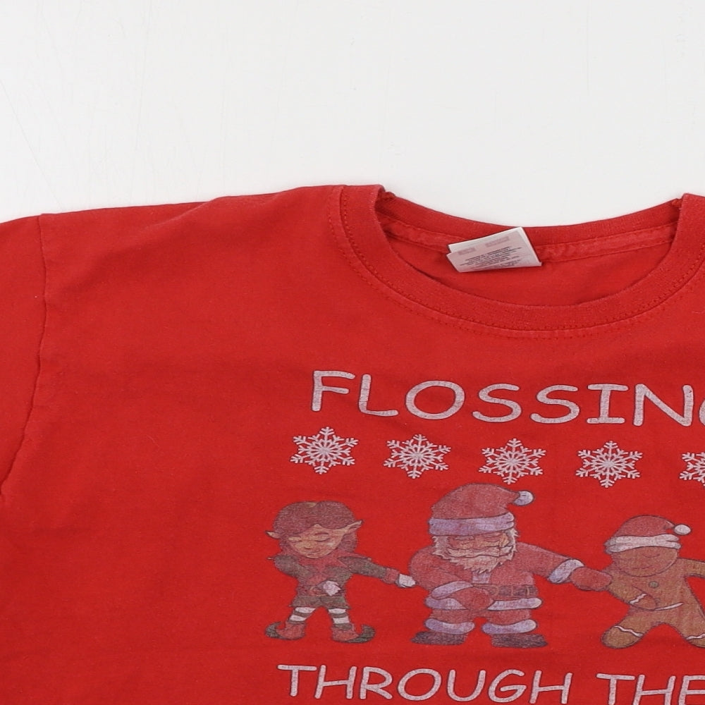 Fruit of the Loom  Boys Red   Basic T-Shirt Size 7-8 Years