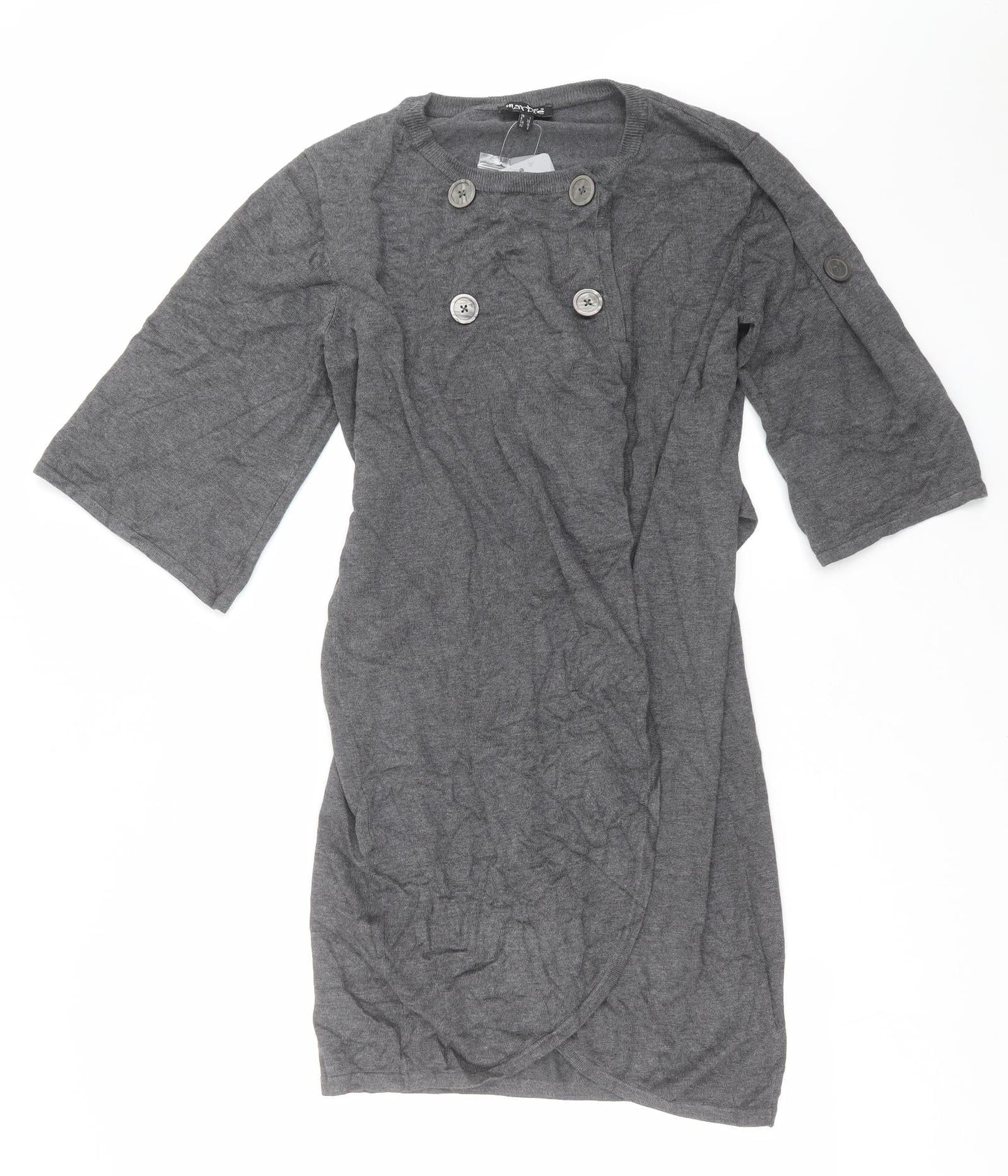 Womens UK Size S MARBLE Grey Cardigan Jumper