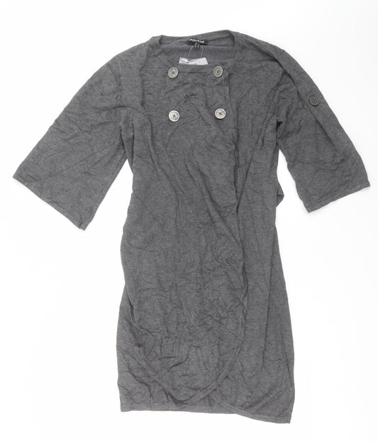 Womens UK Size S MARBLE Grey Cardigan Jumper